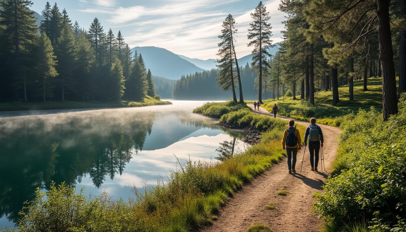 découvrez le sentier du tour du lac de gérardmer, une randonnée facile et accessible pour tous, offrant des paysages magnifiques et une balade agréable en pleine nature.