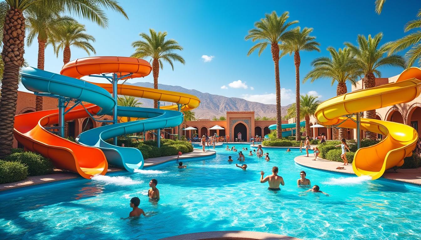 découvrez le parc aquatique de marrakech avec ses toboggans excitants et ses piscines adaptées à toute la famille pour une journée de plaisir et de détente garantis.