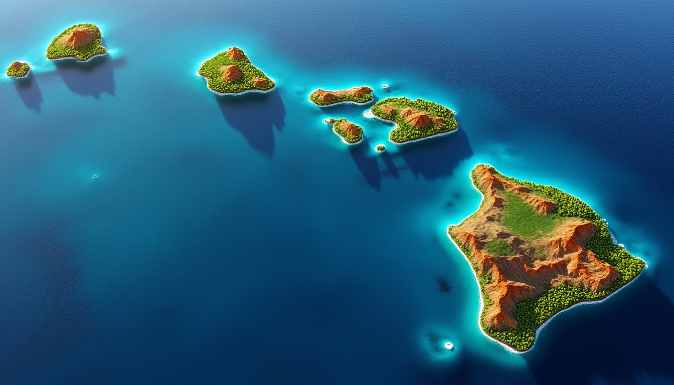 découvrez la carte détaillée du monde d'hawaï avec ses îles principales, ses villes clés et leur localisation précise pour mieux explorer cet archipel unique.